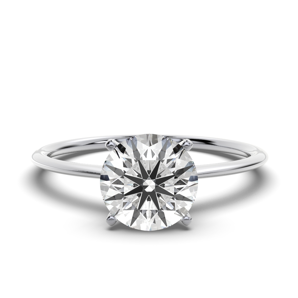 14K White Gold Reli Petitie 1.2 MM Solitaire Ring